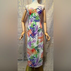 Multicolor Tropical Midi Dress